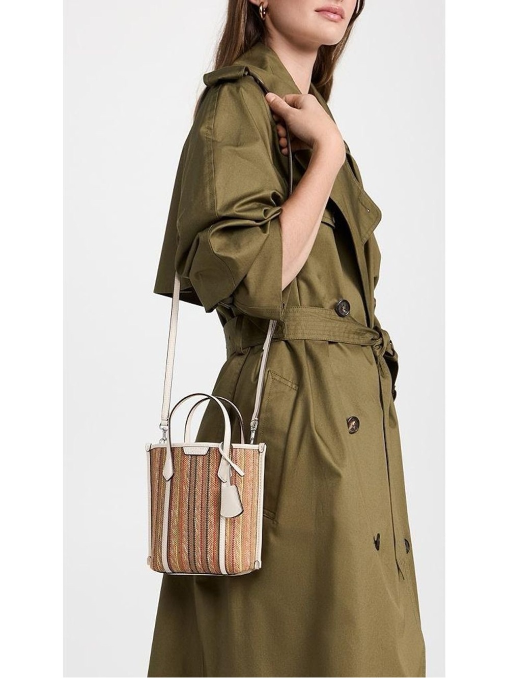 Tory Burch Mini Perry Striped Tote - Picture 2 of 11